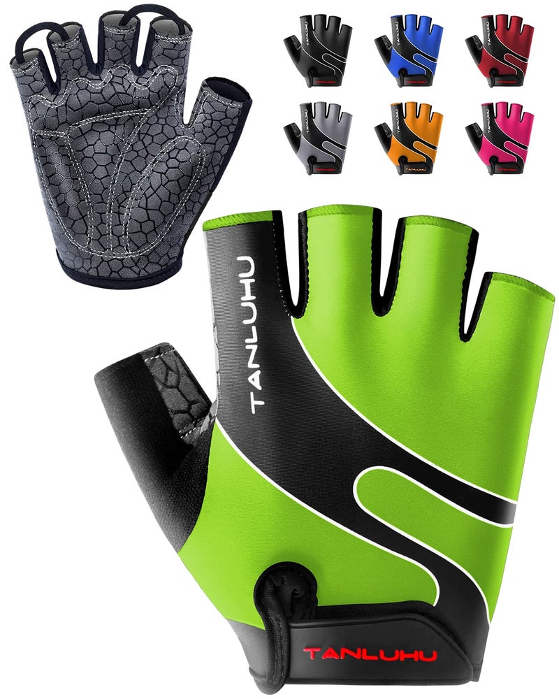 Tanluhu Cycling Gloves - Mountain Bike Half Finger Road Riding Gloves, Breathable, Shock-Absorbing, for Men and Women - Image 1